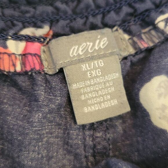 Aerie Navy Blue & Floral Sleep Shorts, Women's Extra Large, Decent Condi… - Picture 2 of 5
